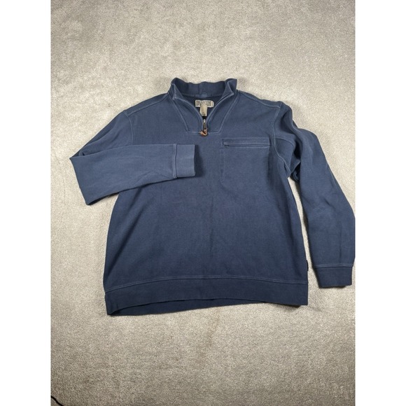 Duluth Trading Men's XL Navy Class Act Rib 1/4‎ Zip Mock Pullover Long Sleeve - Picture 5 of 9